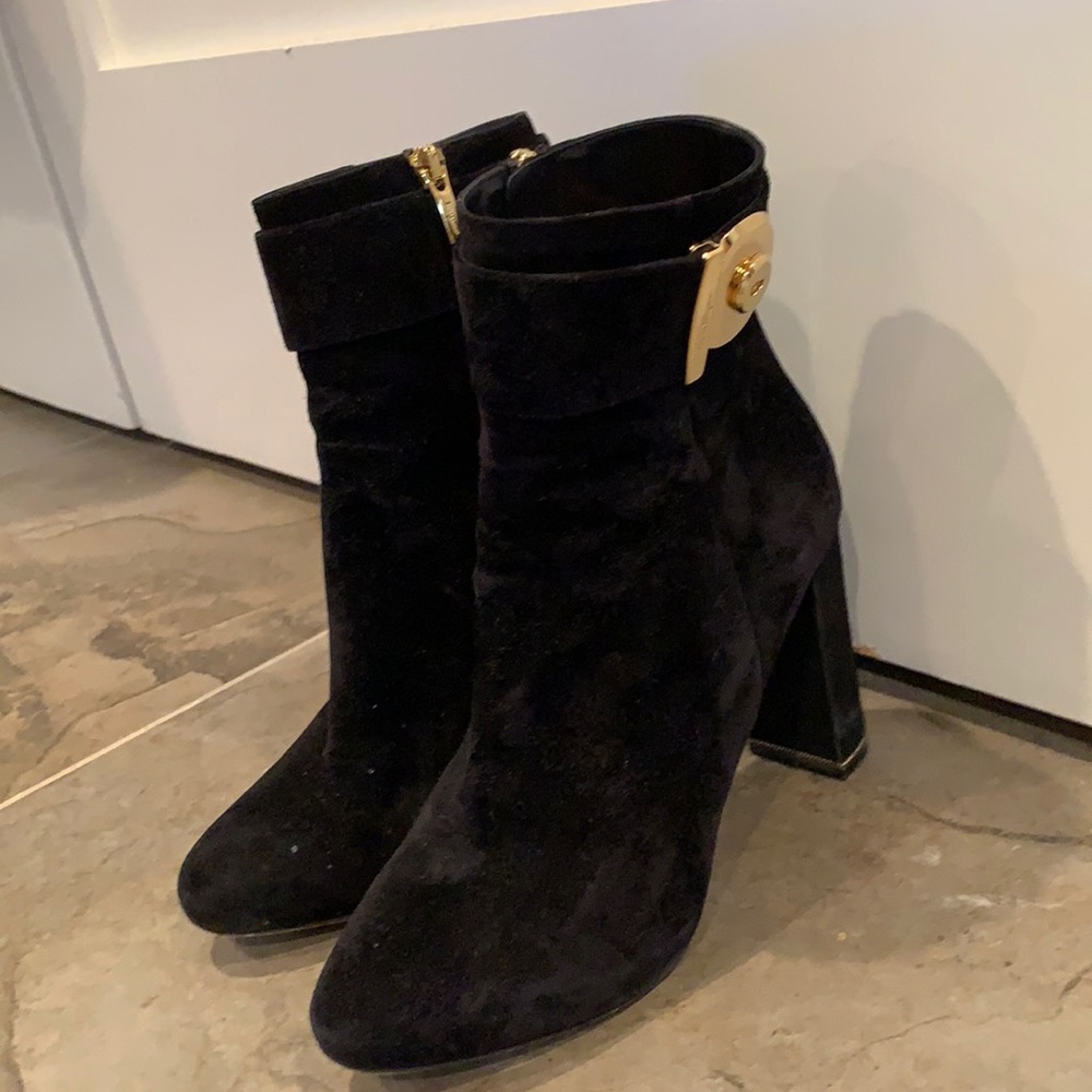 Salvatore Ferragamo Black Suede Ankle Boot size 7